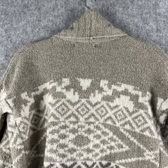 Abercrombie Fitch Wool Blend Cardigan Womens Small Beige Patterned Boho Aztec - Picture 10 of 14